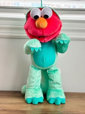 Sesame Street Elmo Dinosaur Costume Dino Stomp Plush Toy Interactive Dance WORKS